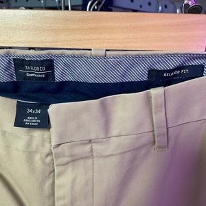 Gap relaxed fit tailored khakis, mint condition!